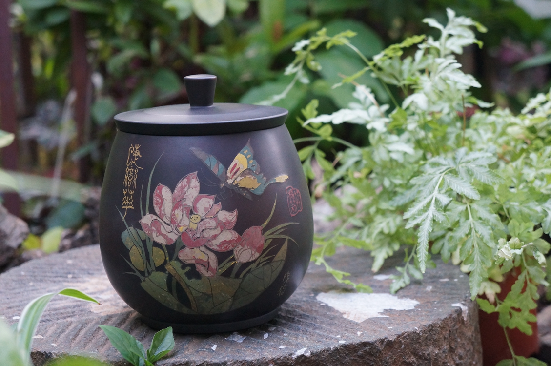 建水紫陶上上陶精品茶罐500克醒茶罐