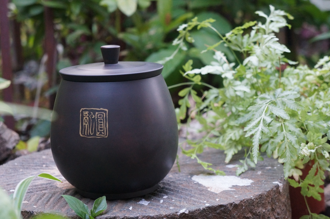 建水紫陶上上陶精品茶罐500克醒茶罐